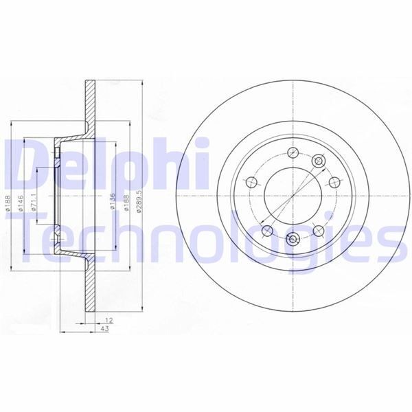 DELPHI ARKA FREN AYNASI PEUGEOT P407 COUPE 6C 05> 290X10X5DLXDOLU (1618862480)