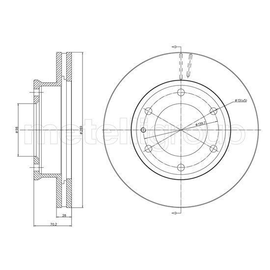 CIFAM ON FREN DISK AYNASI MAZDA B2500 2.5 D BT50 4 4 05-11 FORD RANGER 05>11 289 6 (1490412)