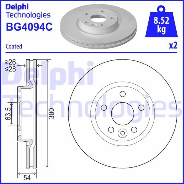 DELPHI ON FREN DISK AYNASI MONDEO IV S MAX GALAXY 07 11 FREELANDER 2 06-14 EVOQUE 12-18 VOLVO S60 II 10 S80 II V70 III XC70 II 06 300CM CAP (30769056)