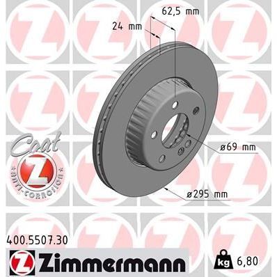 ZIMMERMANN FREN DISKI ON MERCEDES C-CLASS W205 S205 C205 A205 (A0004212412)