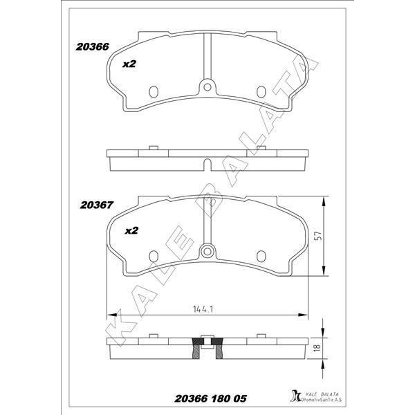 KALE BALATA BALATA ÖN J7-J9 90 -