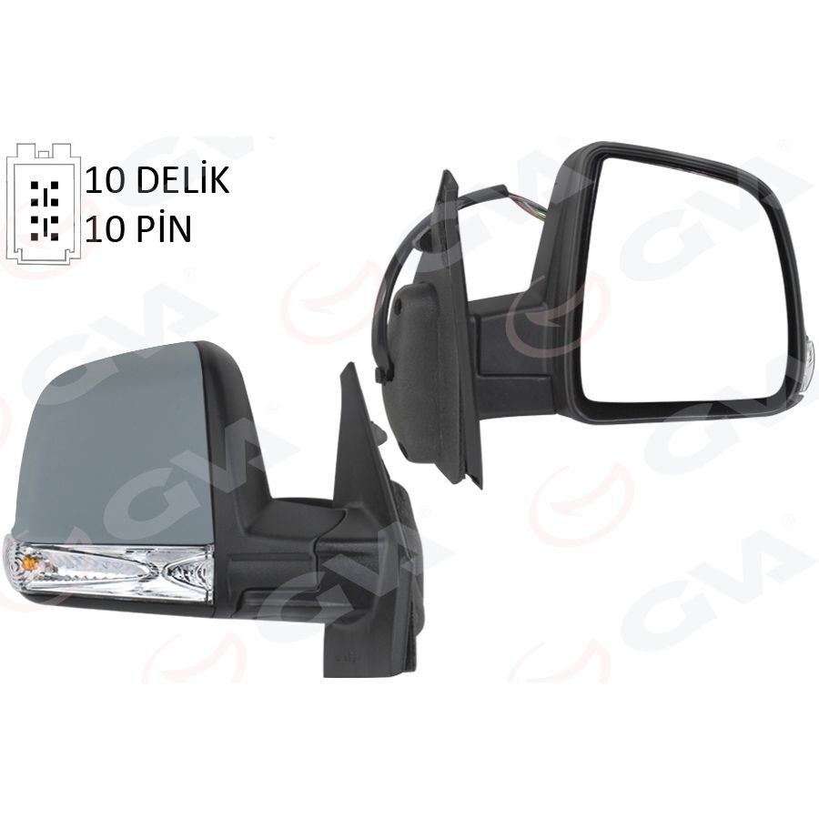 GVA DIŞ DİKİZ AYNASI ELEKTRİKLİ SAĞ DOBLO III 2011 MD. SİNYALLİ KATLANIR / POWER FLOK ASTARLI 10 FİŞ (735645699)