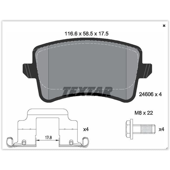 TEXTAR ARKA BALATA A4-A5-Q5 09 > (8K0698451)