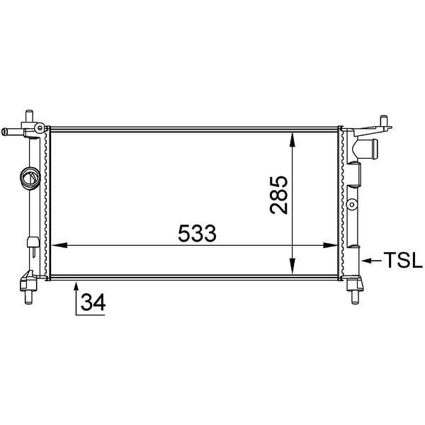 MAHLE RADYATÖR CORSA B-TIGRA-COMBO 1.2-1.4-1.4 16V KLİMASIZ MEK 530X285X34 (1300149)