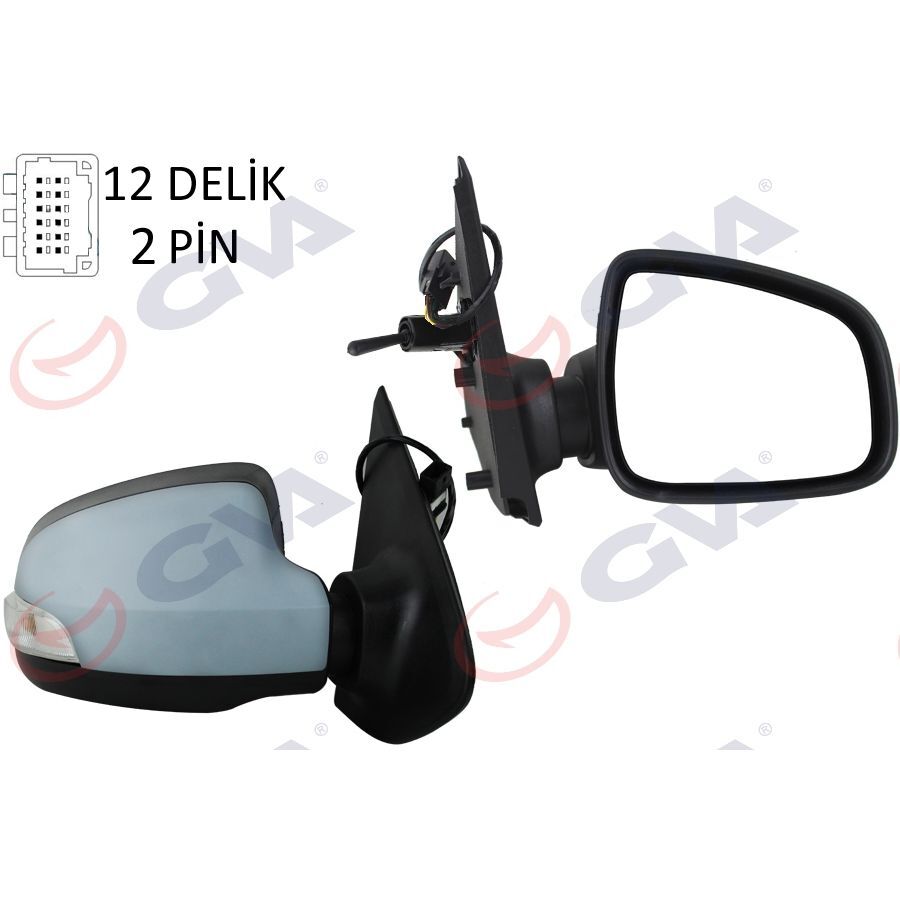 GVA DIŞ DİKİZ AYNASI SAĞ SYMBOL-SANDERO 13> 1 MEKANİK SİNYALLİ ASTARLI KONVEKS 2 FİŞ VM-6129PR (963010433R)