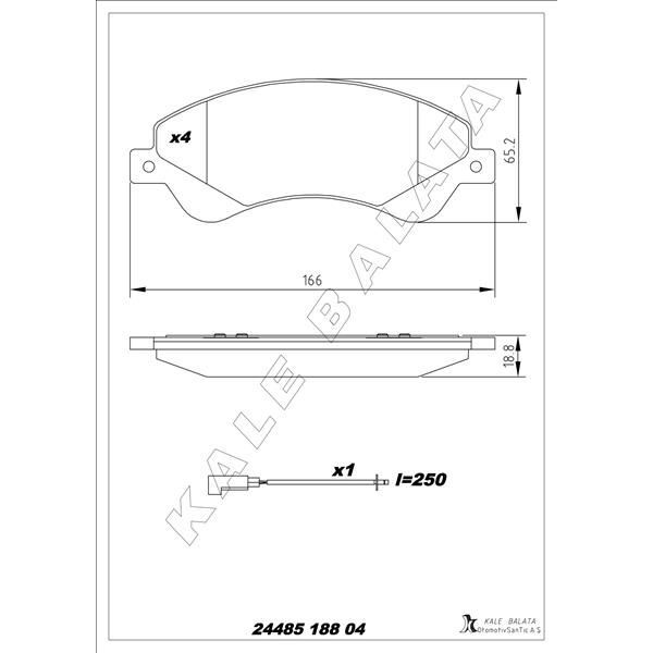 KALE BALATA ON FREN BALATASI TRANSIT V347 06>14 O.CEKER FISLI (1433954)