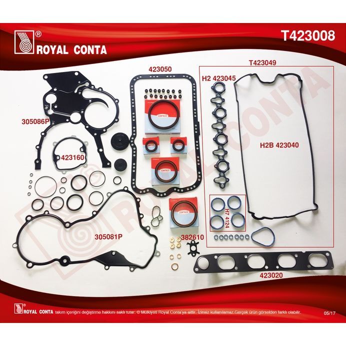 ROYAL TAKIM CONTA CORTECO KEÇELİ REINZ SUBP.LAST SKC SİZ MASTER 2.2-2.5 DCI G9T-G9U