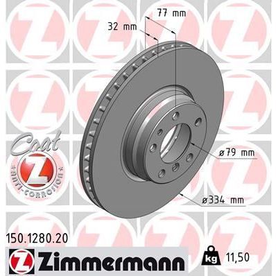ZIMMERMANN FREN DISKI ON BMW E38 94 01 (34116757756)