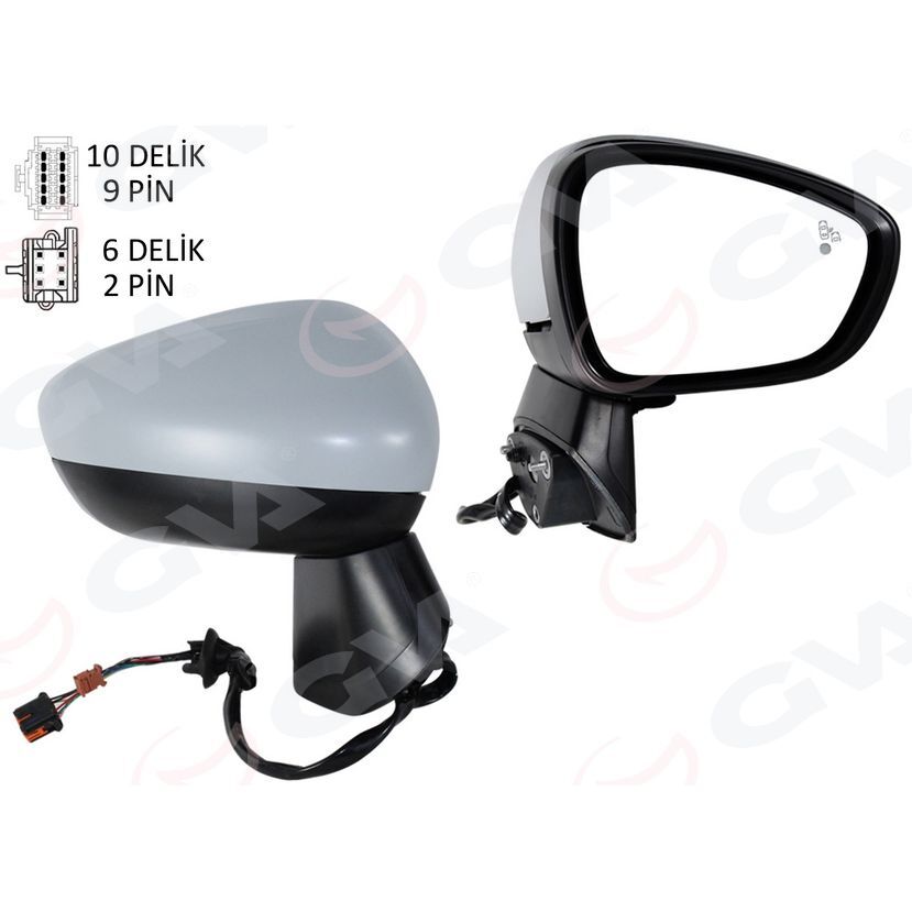 GVA DIŞ DİKİZ AYNASI KOMPLE SAĞ OPEL CROSSLAND 17> ELEKTRİKLİ KATLANIR (13466845)