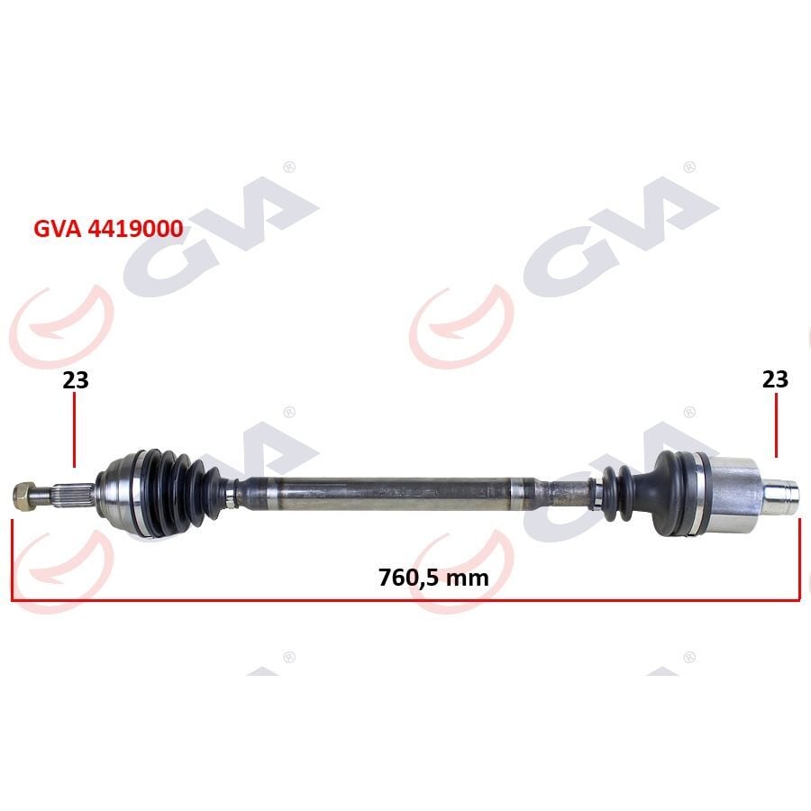 GVA KOMPLE AKS SAĞ DACIA LOGAN-SANDERO 1.5 DCİ 04-12 760MM (7711497480)