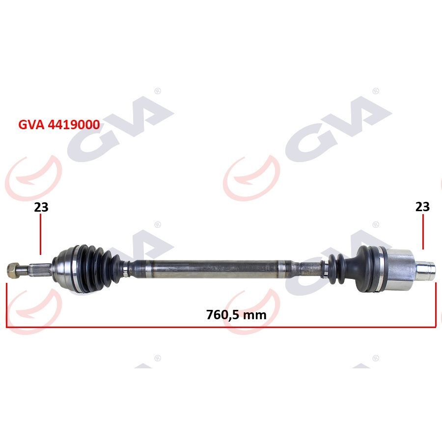 GVA KOMPLE AKS SAĞ DACIA LOGAN-SANDERO 1.5 DCİ 04-12 760MM (7711497480)