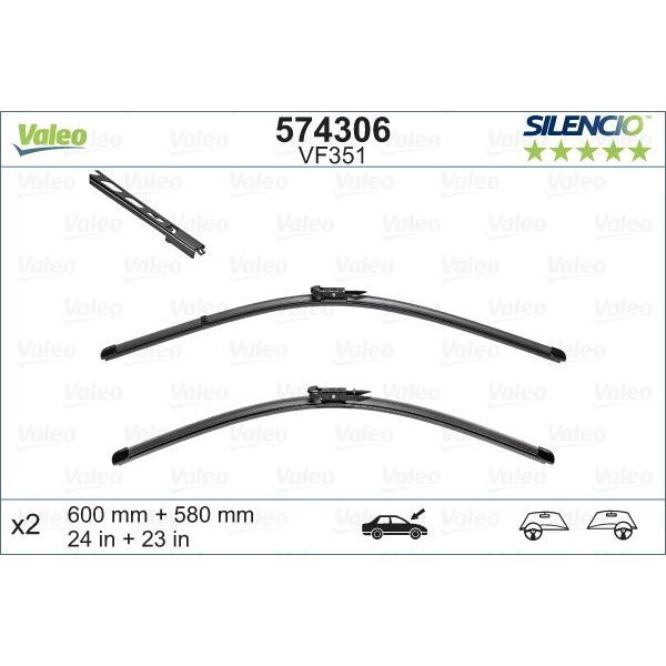 VALEO SILECEK SUPURGESI 600/580MM SWF BMW E60 (61617049186)