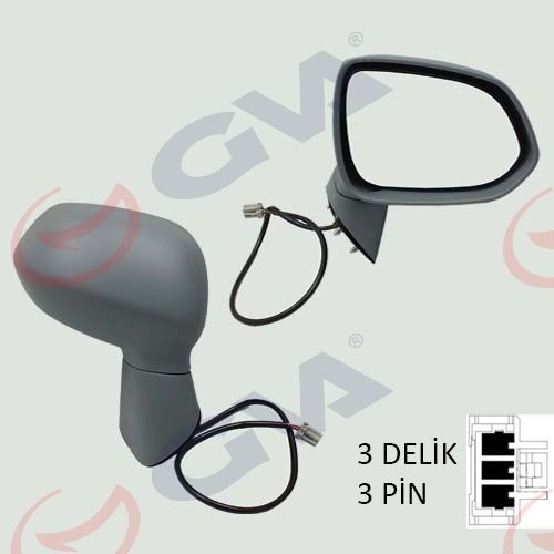 GVA DIŞ DİKİZ AYNASI SAĞ JAZZ 04> ELEKTRİKLİ ISITMALI ASTARLI KONVEKS