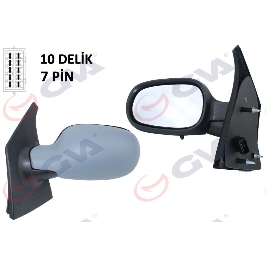 GVA DIŞ DİKİZ AYNASI SOL MEGANE SCENIC 97> ELEKTRİKLİ ISITMALI ASTARLI ASFERİK 5 FİŞ VM-133NEHPL (7700841655)