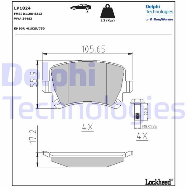 DELPHI ARKA BALATA PASSAT-CC-CADDY-GOLF5-GOLF6-JETTA-A3-A6-LEON-OCTAVIA-SUPERB 04 > GDB1622 (1K0698451G)