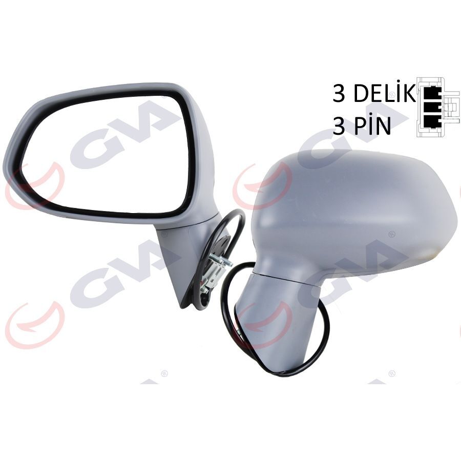 GVA DIŞ DİKİZ AYNASI SOL JAZZ 04> ELEKTRİKLİ ISITMALI ASTARLI KONVEKS