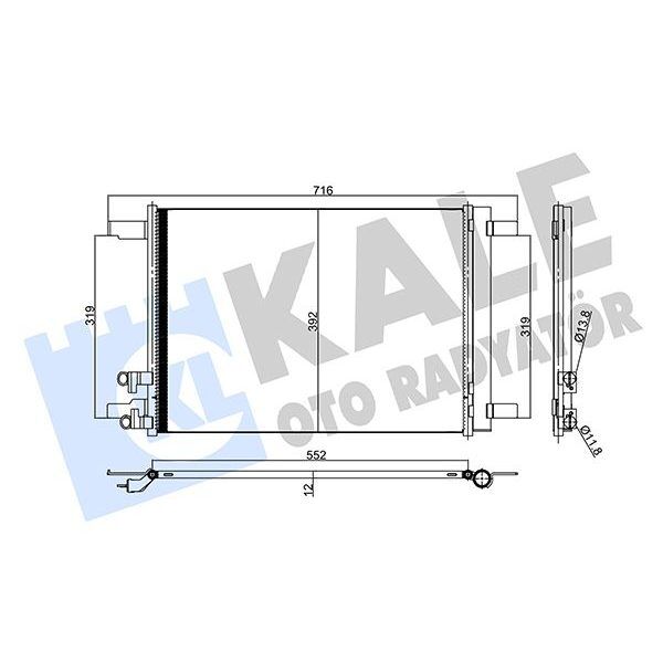 KALE-RADYATOR KONDENSER GOLF 14-PASSAT 14-AUDI A3 13-SEAT LEON 123-SKODA OCTAVI 12- AL/AL (5Q0816411BC)