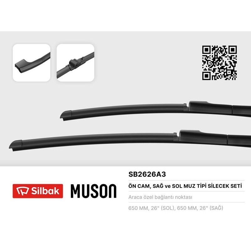 SILBAK SİLECEK SÜPÜRGESİ 650/650MM MUZ TİPİ PORSCHE CAYENNE-TOUAREG 09/02