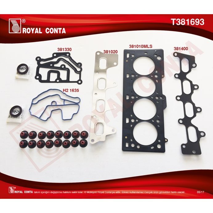 ROYAL ÜST TAKIM CONTA SKT KEÇELİ REINZ SUB.LASTİKLİ CLIO-MGN-SCENIC-LGN 1.4-1.6 16V K4J-K4M (7701471361)