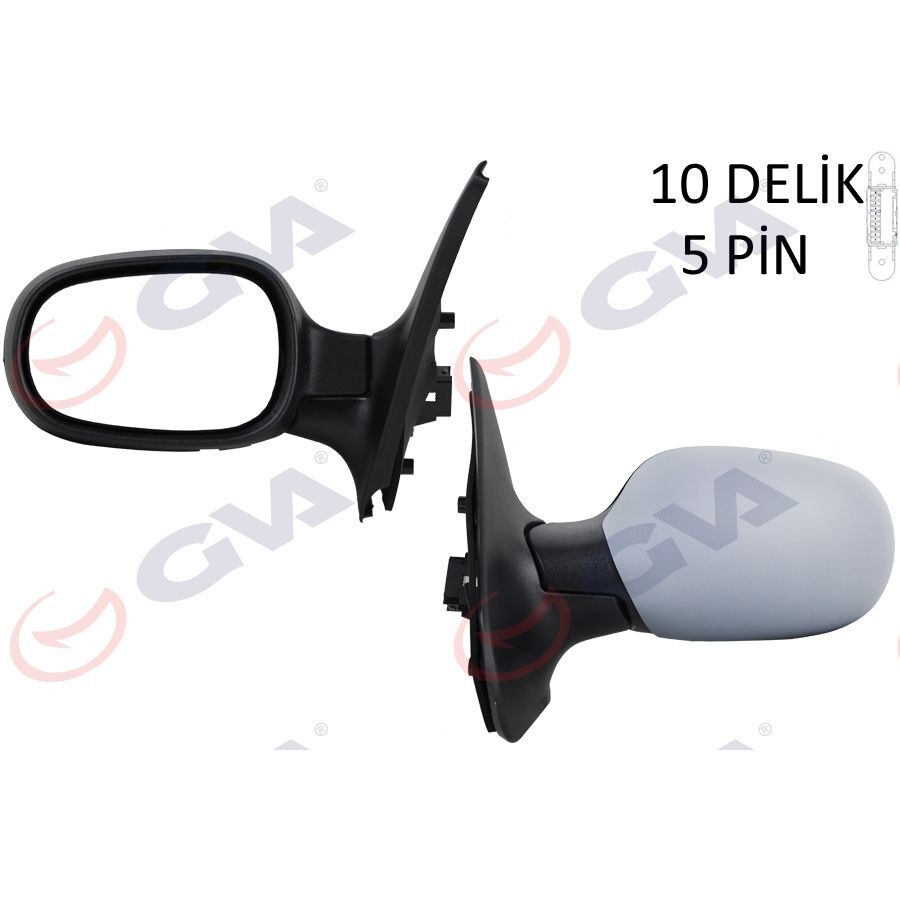 GVA DIŞ DİKİZ AYNASI SOL CLIO 98> ELEKTRİKLİ ISITMALI ASTARLI ASFERİK 5 FİŞ VM-135EHPAL (7700415329)
