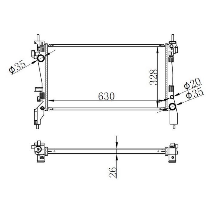 GVA RADYATÖR BRAZİNG FIORINO 1.3 MTJ 08 > BRAZİNG 630X318X22 (51780659)