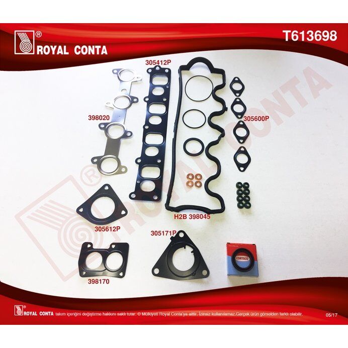 ROYAL ÜST TAKIM CONTA REINZ.KEÇELİ S.LASTİKLİ DOBLO-PUNTO 1.9JTD 182.B9.00/188.A2.00 4081111 MOT.İTİBAR (71739971)