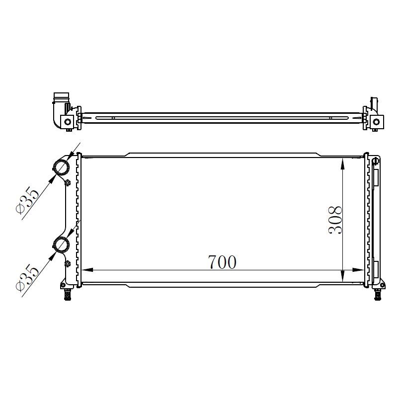 ORIS RADYATÖR BRAZİNG DOBLO 1.9 JTD-1.3MTJ MEK AC KLİMASIZ 700X305X38 -46807378 (51779233)