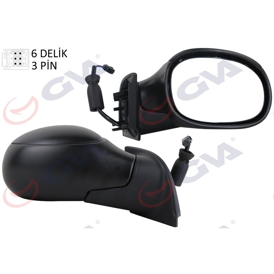 GVA DIŞ DİKİZ AYNASI SAĞ C3 02> ELEKTRİKLİ ISITMALI KONVEKS 3 FİŞ VM-501ER (8149.FK)