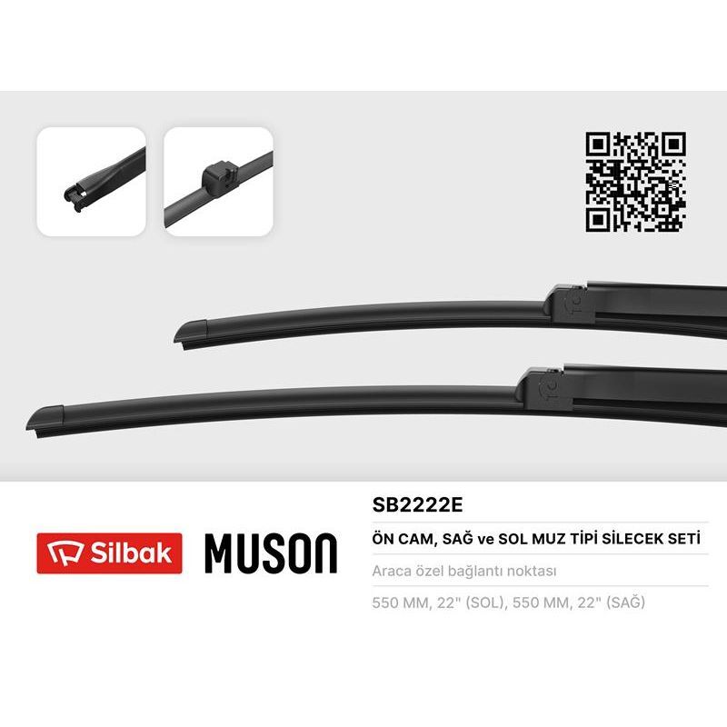 SILBAK SİLECEK SÜPÜRGESİ 550/550MM MUZ TİPİ A4 03-04 CABRILOET 04-07 MERCEDES C-CLASS 03-07 MERCEDES CLK