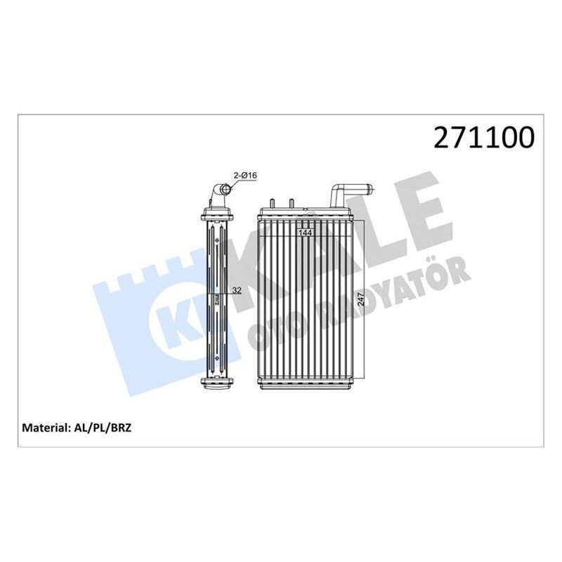 KALE-RADYATOR KALORİFER RADYATÖRÜ M131 1600 247X144X32 0181831AB ALUMİNYUM (4327232)