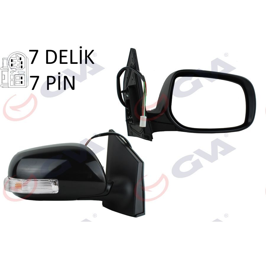 GVA DIŞ DİKİZ AYNASI SAĞ COROLLA 08> ELEKTRİKLİ ISITMALI KATLANIR SİNYALLİ ASTARLI KONVEKS 7 FİŞ VM-6263EBR