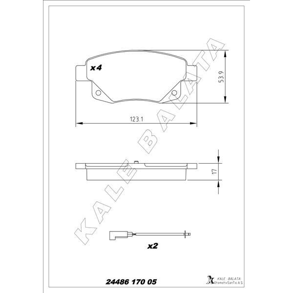 KALE BALATA ARKA FREN BALATASI TRANSIT V347-V348 06>11 FISLI (1371454)