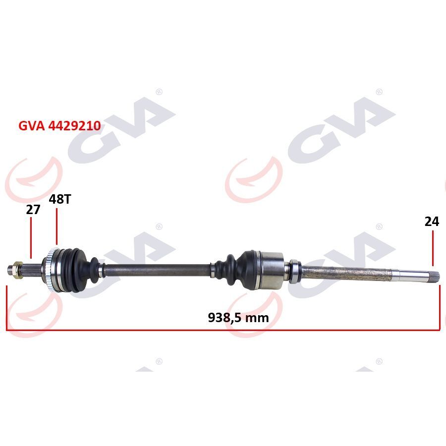 GVA KOMPLE AKS SAĞ SCUDO-EXPERT-JUMPY 1.9D 96-06 ABS Lİ 48DİŞ 938MM (3273.5X)