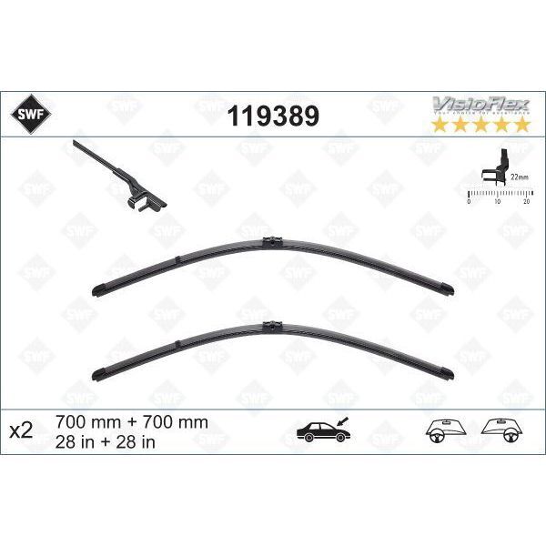 VALEO SILECEK SUPURGESI TAKIMI 700MM / 700MM MERCEDES W220 W221 . CITROEN C6 . PEUGEOT 407 SWF (6426SY)