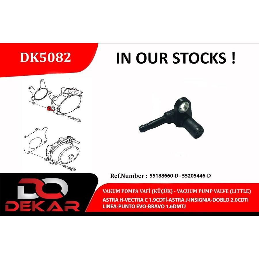 DEKAR VAKUM POMPA VALF KÜÇÜK ASTRA H-VECTRA C 1.9CDTİ-ASTRA J-INSIGNIA-DOBLO 2.0CDTI-LINEA-PUNTO EVO BRAVO 1.6DMTJ (55188660D)