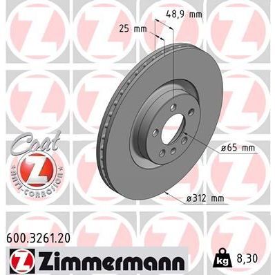ZIMMERMANN FREN DİSKİ POLO 6 AW 2.0 TSI 16V (2Q0615301N)