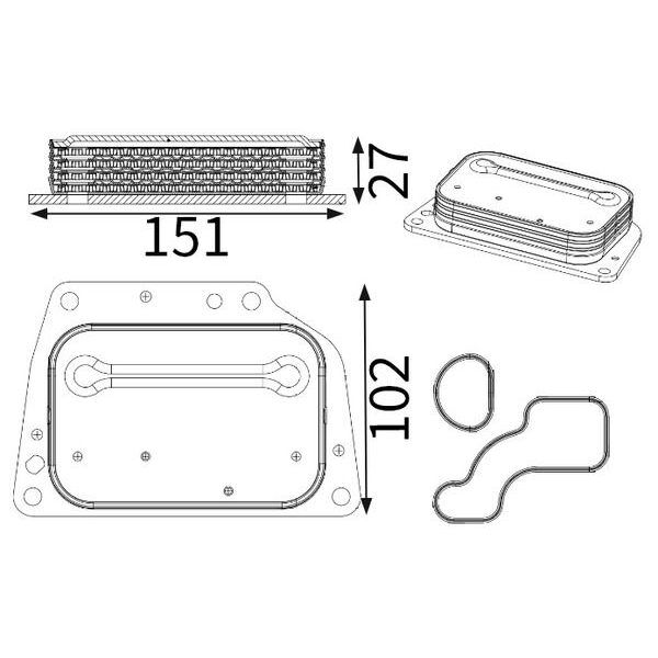 MAHLE YAĞ SOĞUTUCU FIAT EGEA 16> 500L 12> DOBLO 15> FIORINO 16> ALFA ROMEO MİTO 09>18 1.3D MTJ EURO 6 (46339229)