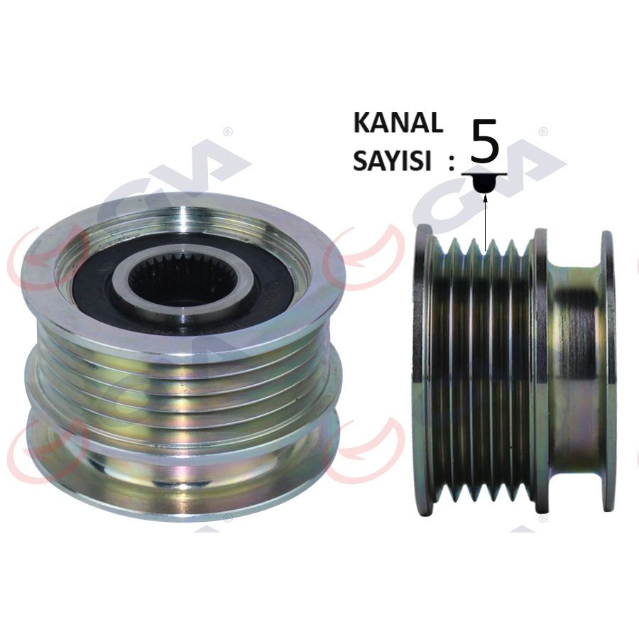 GVA ALTERNATÖR KASNAĞI RULMANLI MEGANE-CLIO II-KANGOO-TWNG-SYMBOL II 01- 5 KANALLI K9K-K4M (8200113636)