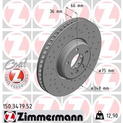 ZIMMERMANN FREN DISKI ON SAG BMW F07 F10 F11 F06 F12 F13 F01 F02 DELIKLI (34116898730)