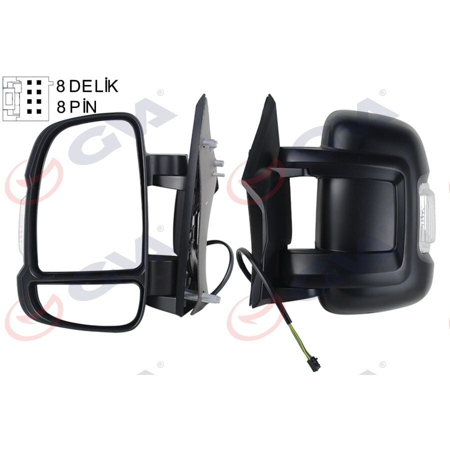GVA DIŞ DİKİZ AYNASI SOL DUCATO-BOXER-JUMPER 06 ELEKTRİKLİ ISITMALI SİNYALLİ KISA KOL KONVEKS 8 FİŞ VM-6201EHL (735424423)