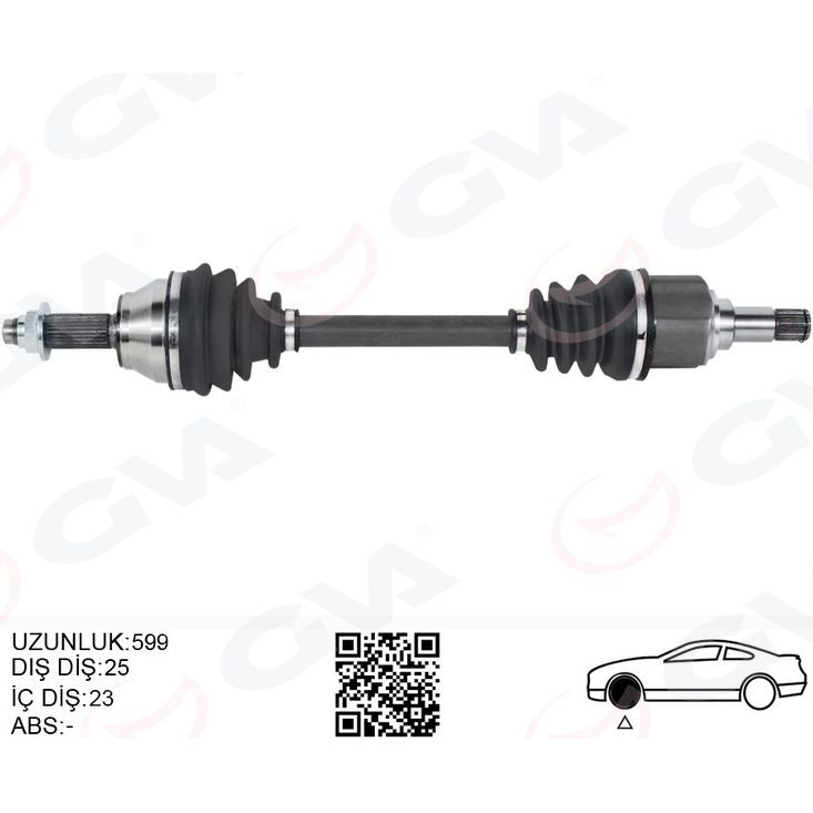 GVA ÖN AKS KOMPLE SOL FORD ESCORT V / VI 1.6 HCS / 1.8 16V / 1.8D 90>95 (1014111)