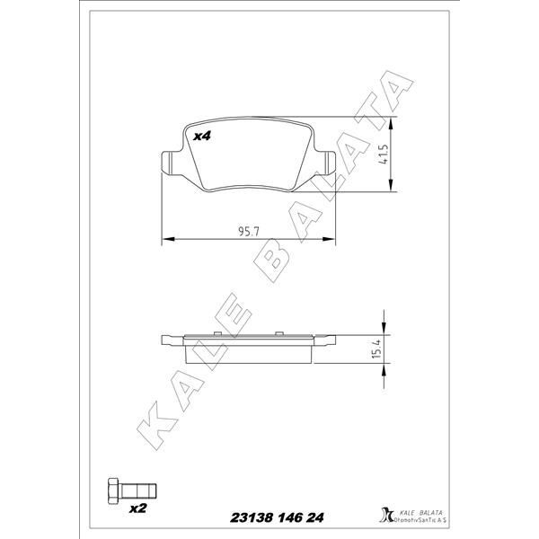 KALE BALATA FREN BALATASI ARKA MERCEDES W168 W169 W245 W414 (A1684200420)