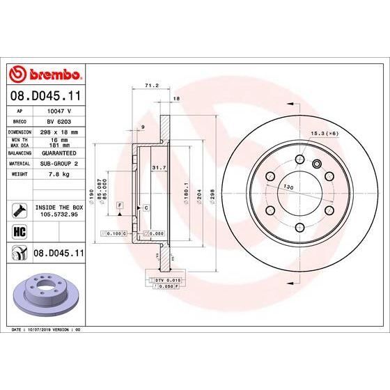 BREMBO ARKA FREN DİSKİ. W907-910. SPRINTER. (A9104230200)
