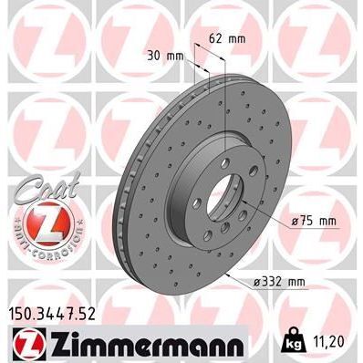 ZIMMERMANN FREN DISKI ON BMW E70 F15 E71 F16 DELIKLI (34116886478)