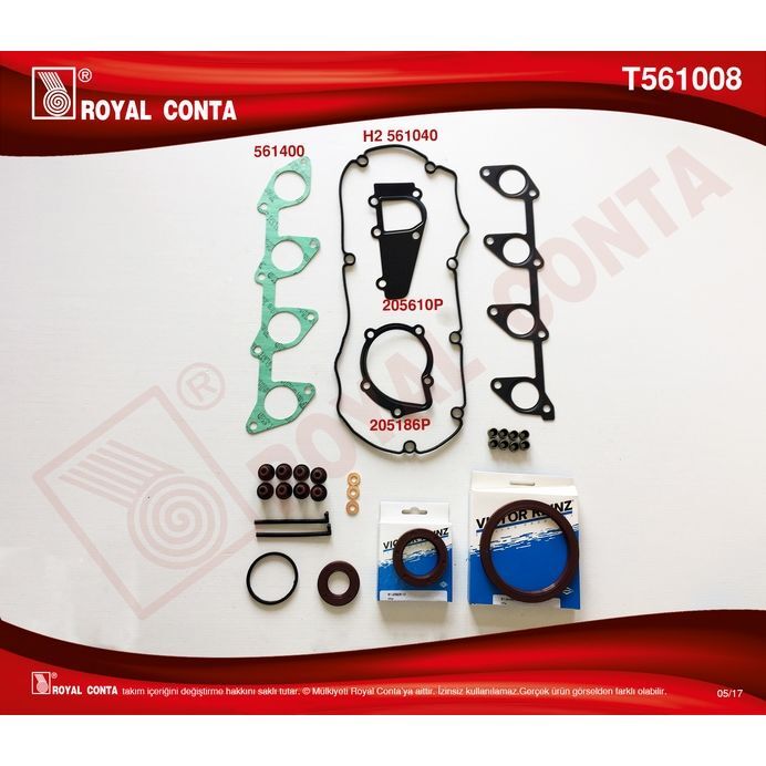 ROYAL MOTOR TAKIM CONTA REINZ KEÇELİ S.LASTİKLİ P307-P406-BOXER 2.0 HDİ SKC SİZ (0197.X4)