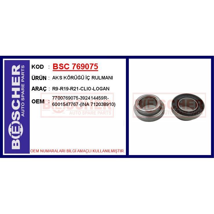 BESCHER AKS KÖRÜĞÜ İÇ RULMANI R9-R19-R21-CLIO-LOGAN (392414459R)
