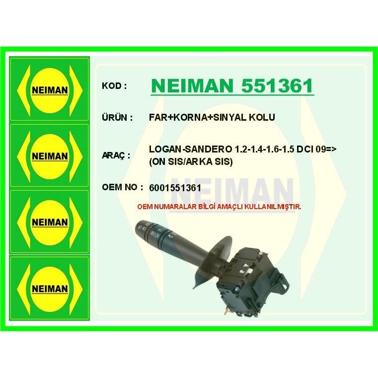 BESCHER FAR KORNA SINYAL KOLU LOGAN-SANDERO 1.2-1.4-1.6-1.5 DCI 09 > ON SIS/ARKA SIS (6001551361)