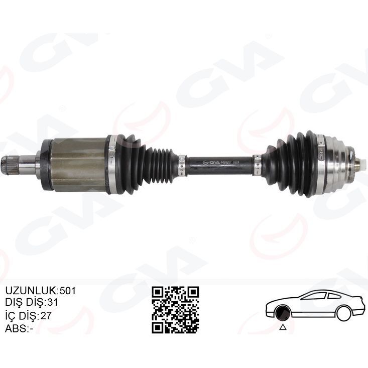GVA KOMPLE AKS ÖN SOL BMW X1 E84 09>15 501MM (31607605511)