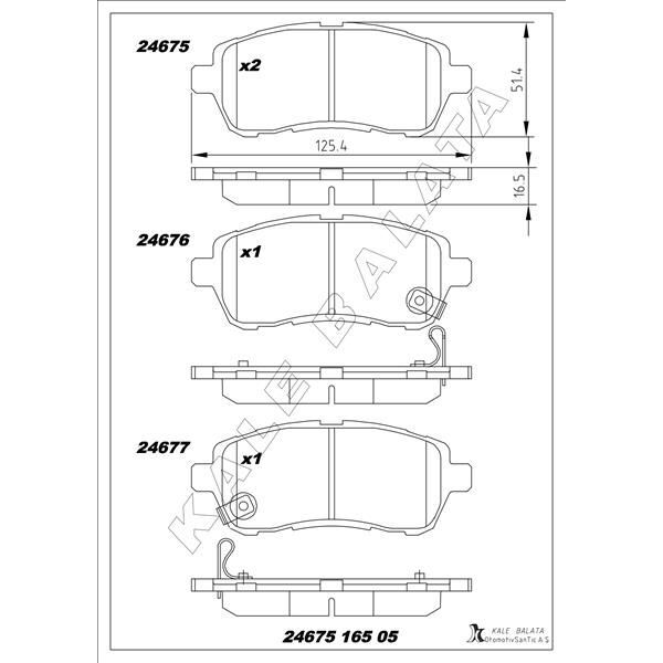 KALE BALATA ÖN BALATA FIESTA VI 1.4-1.4TDCİ 1.6 TDCI 08 >SWIFT 10 > JUSTY 07 > MAZDA II 07 > SIRION 08 > (04465B1120)