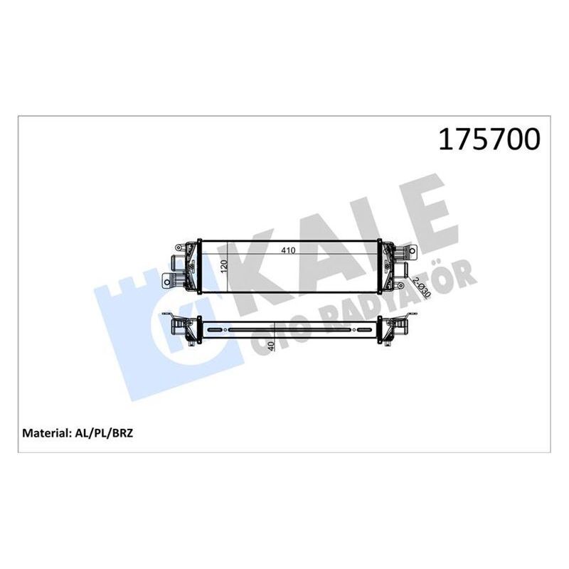 KALE RADYATOR TURBO RADYATÖRÜ INTERCOOLER ALBEA 03>1.3JTD 457X116X40 AL AL SİSTEM (51718679)